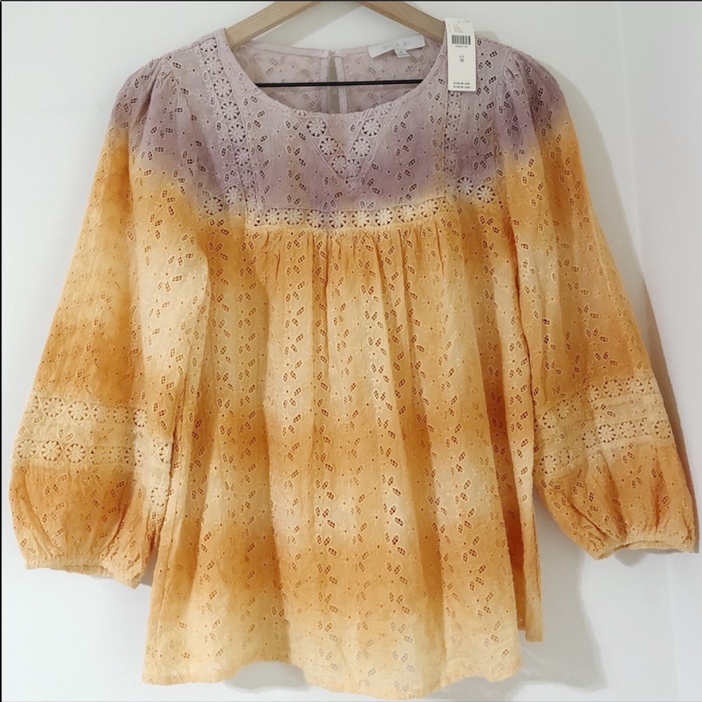 Anthropologie Daybreak Eyelet Peasant Blouse - Picture 5 of 11